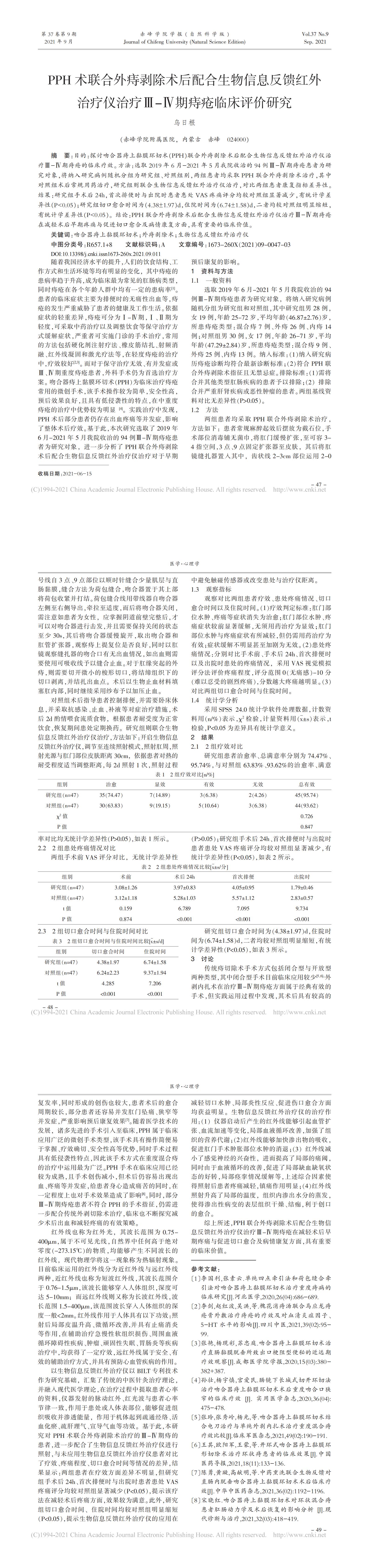 PPH术联合外痔剥除术后配合生物...疗仪治疗Ⅲ-Ⅳ期痔疮临床评价研究_乌日根_00.jpg